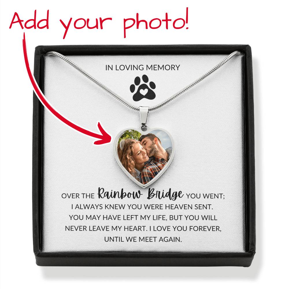 "In Loving Memory" Pet Memorial Heart Pendant w/White Message Card