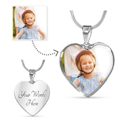 "In Loving Memory" Pet Memorial Heart Pendant w/Blue Gradient Message Card