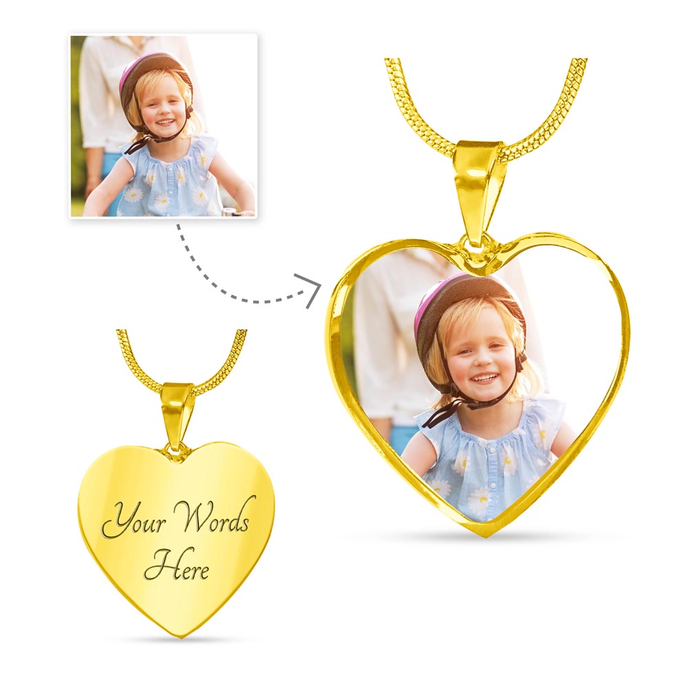 "In Loving Memory" Pet Memorial Heart Pendant w/Blue Gradient Message Card