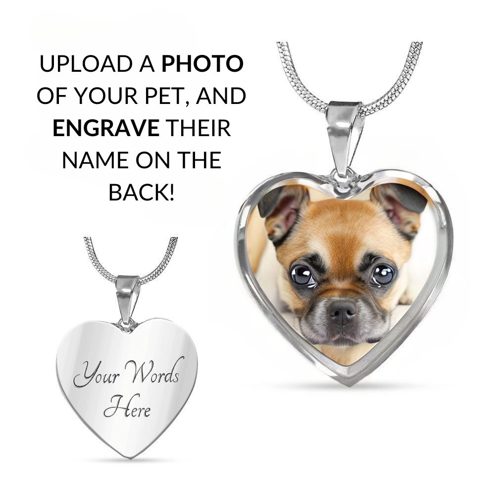 "In Loving Memory" Pet Memorial Heart Pendant w/White Message Card