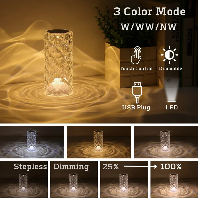 Diamond Glow™ Crystal Lamp